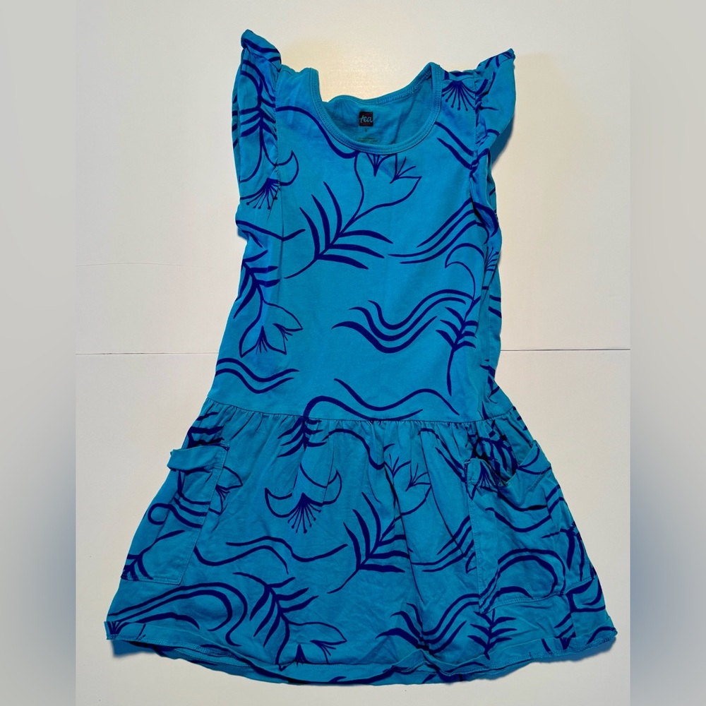 Tea Collection Aqua and Navy Kids Dress